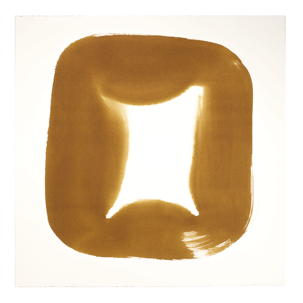  Aperture in Hazelnut I, 2015 Acrylic on watercolor paper 28 x 28 inches 
