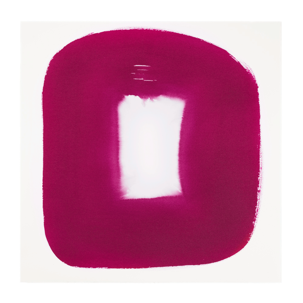  Aperture in Raspberry III, 2015 Acrylic on watercolor paper 28 x 28 inches 