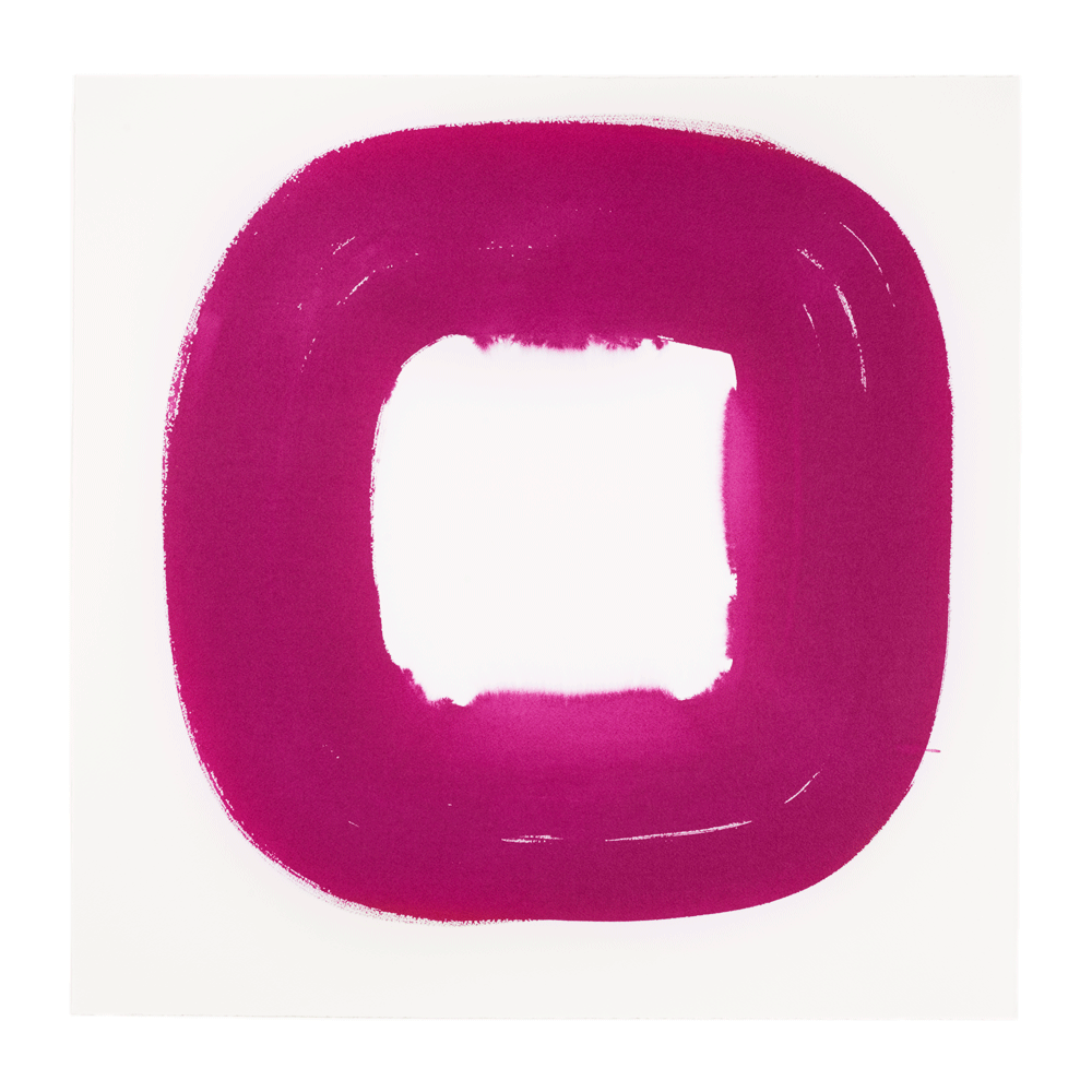  Aperture in Raspberry IV, 2015 Acrylic on watercolor paper 28 x 28 inches 