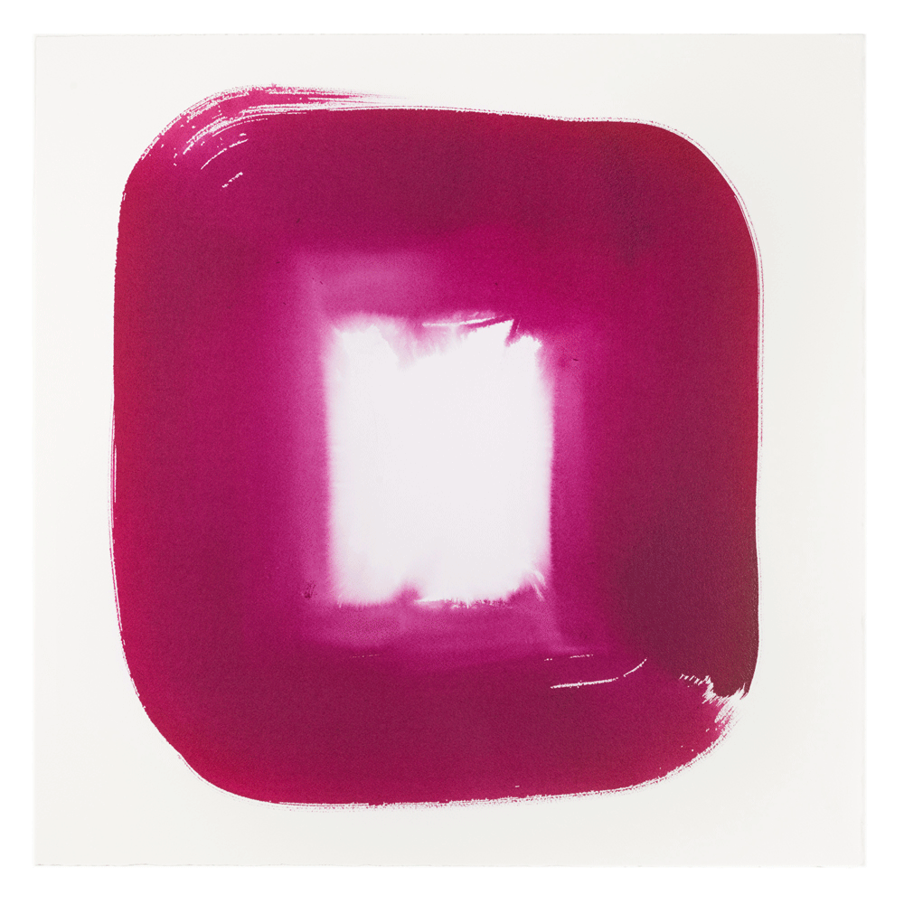  Aperture in Raspberry V, 2015 Acrylic on watercolor paper 28 x 28 inches 