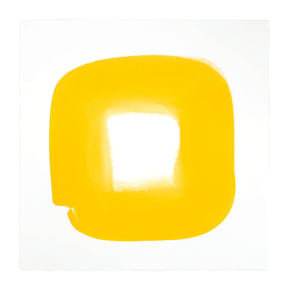  Aperture in Sunshine Yellow I, 2015 Acrylic on watercolor paper 21 x 21 inches 