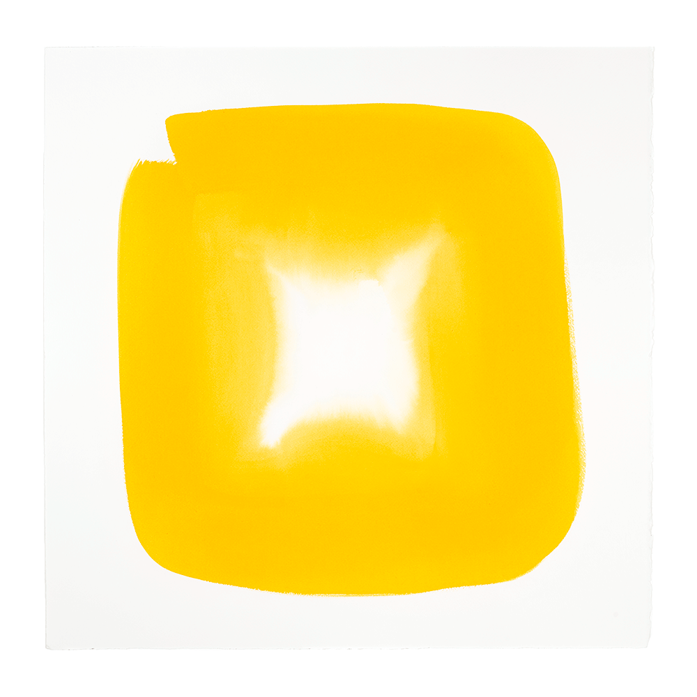  Aperture in Sunshine Yellow II, 2015 Acrylic on watercolor paper 21 x 21 inches 
