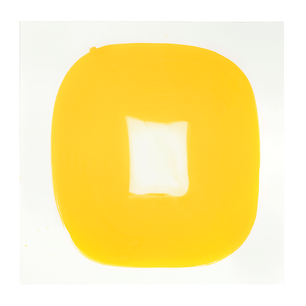  Aperture in Yellow I, 2015 Acrylic on watercolor paper 21 x 21 inches 