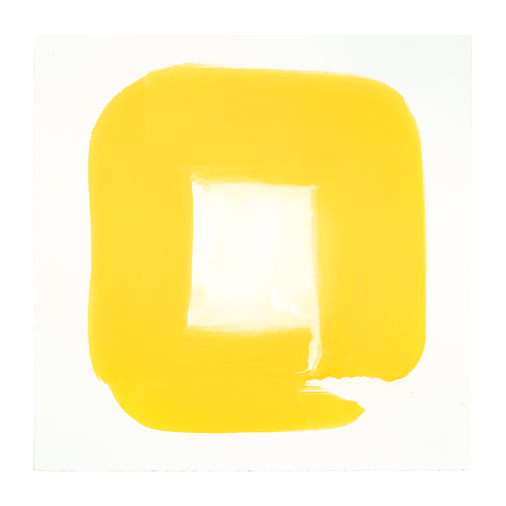  Aperture in Yellow II, 2015 Acrylic on watercolor paper 21 x 21 inches 