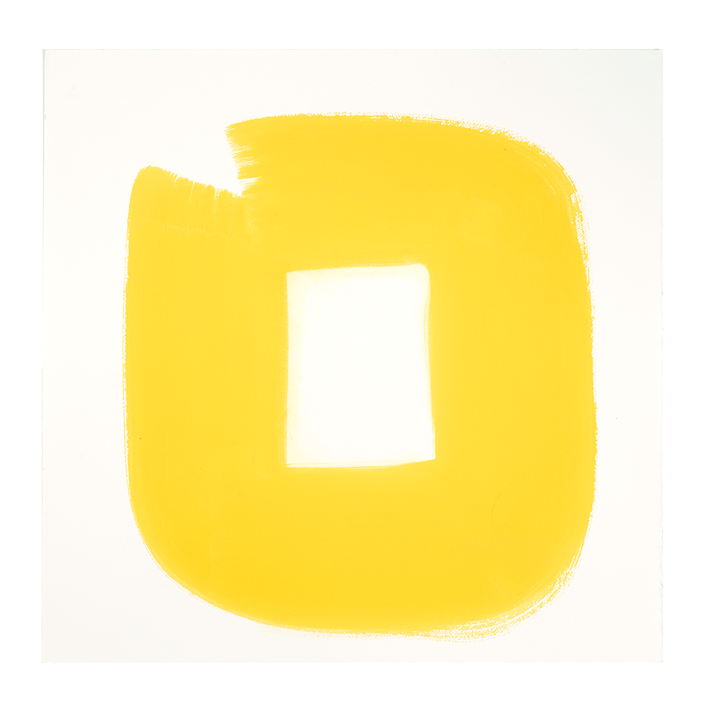  Aperture in Yellow III, 2015 Acrylic on watercolor paper 21 x 21 inches 