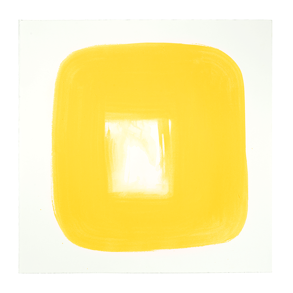  Aperture in Yellow IV, 2015 Acrylic on watercolor paper 21 x 21 inches 