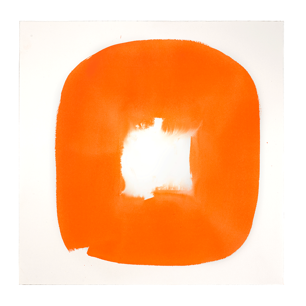  Aperture in Orange III, 2015 Acrylic on watercolor paper 21 x 21 inches 
