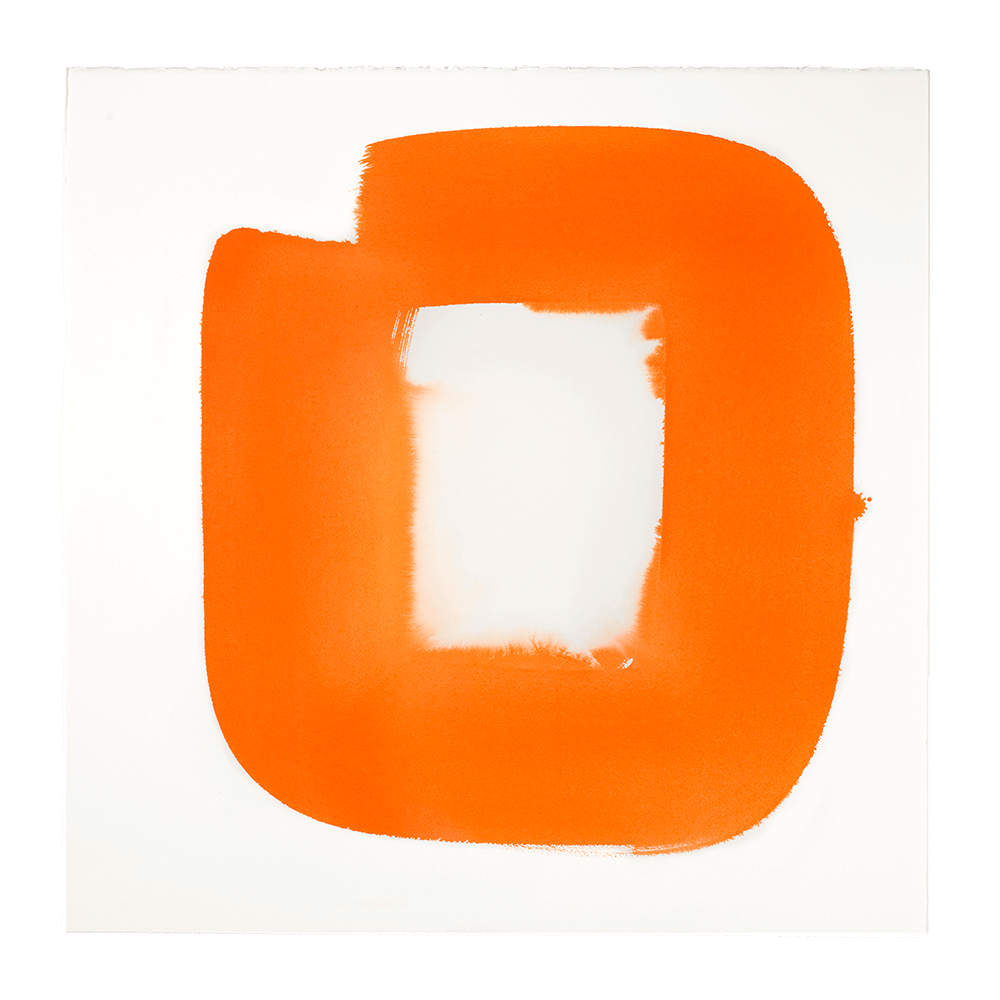  Aperture in Orange VI, 2015 Acrylic on watercolor paper 21 x 21 inches 