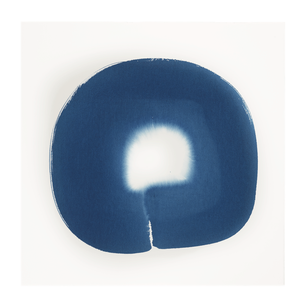 Aperture in Middle Blue II, 2015 Acrylic on watercolor paper 21 x 21 inches 