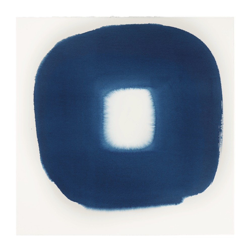  Aperture in Middle Blue VIII, 2015 Acrylic on watercolor paper 21 x 21 inches 
