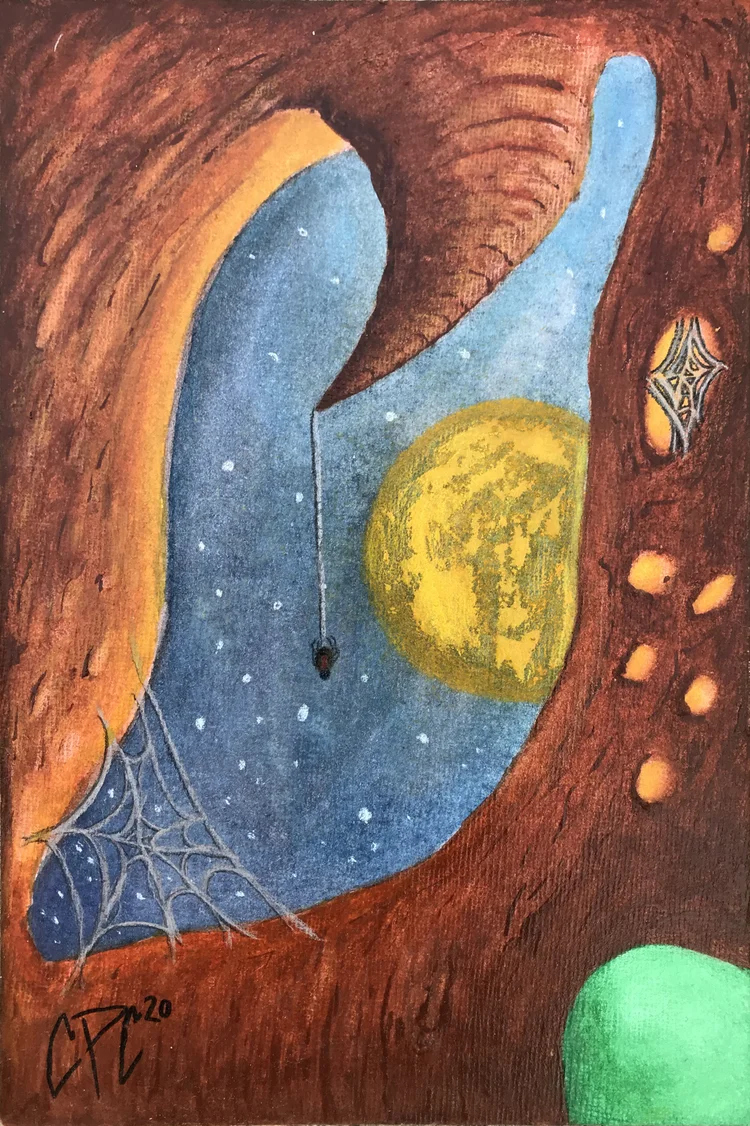 Spider and the Moon — art by Cameron Paris Cloud