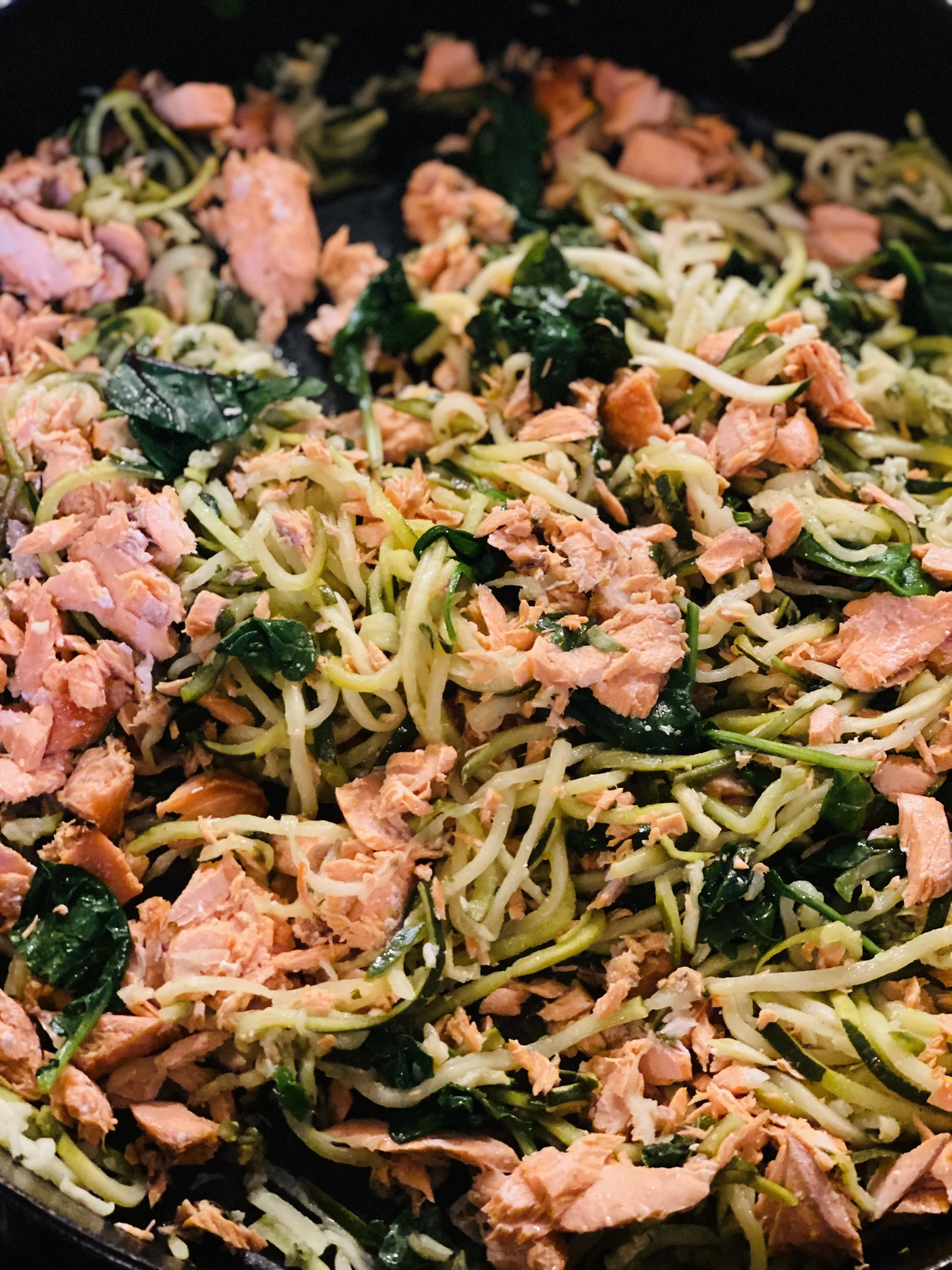 Zucchini Noodles with Salmon