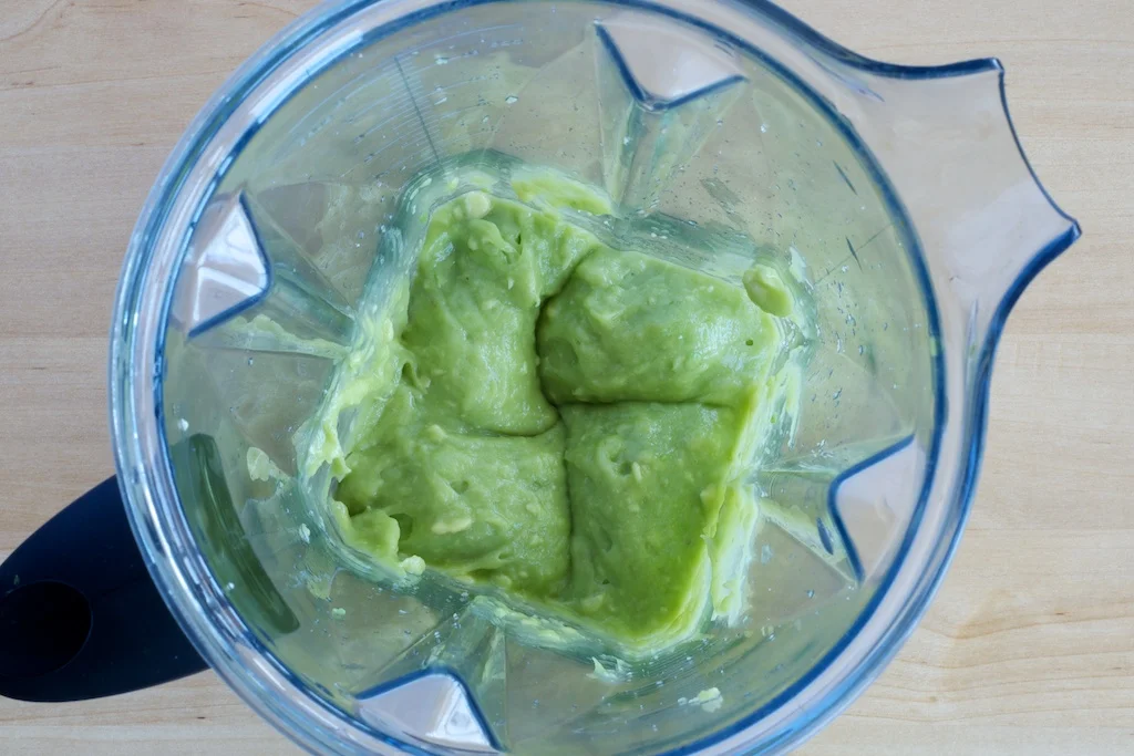 Puree avocado sugar and lemon juice