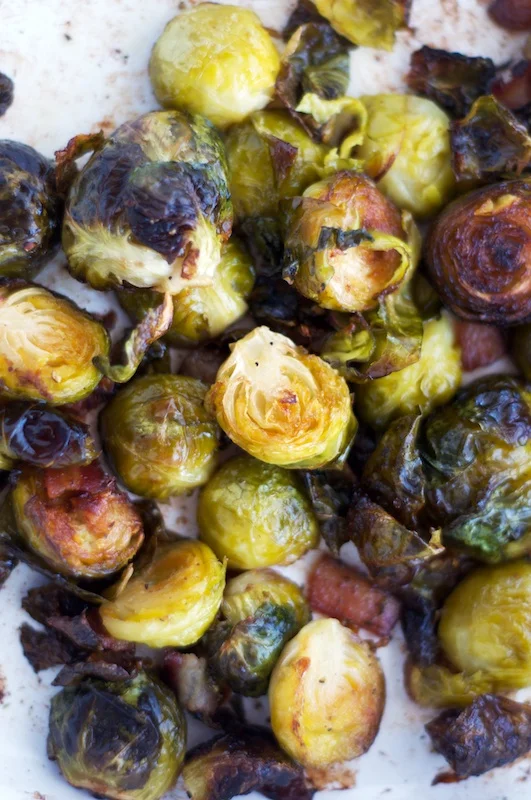 Brussels Sprouts with Bacon + Pomegranate — Pixels + Crumbs