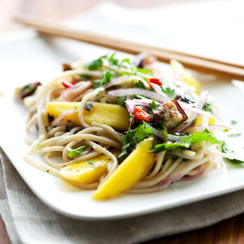 Soba Noodles with Eggplant + Mango — Pixels + Crumbs