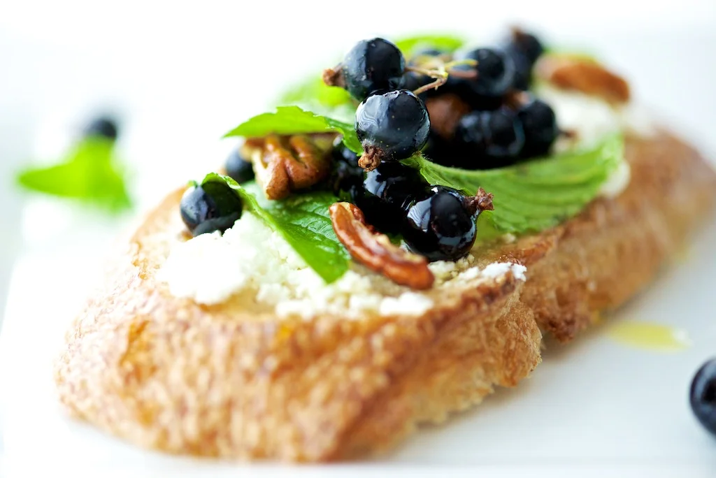 Black Currant + Mint Crostini