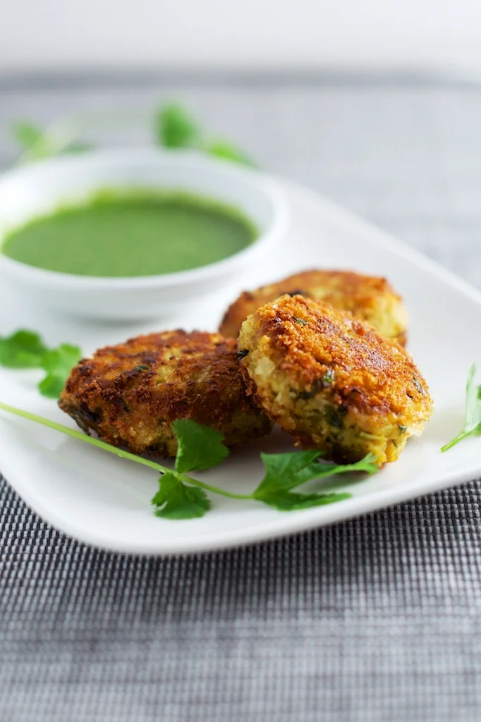 Indian Fish Cakes with Coriander Chutney