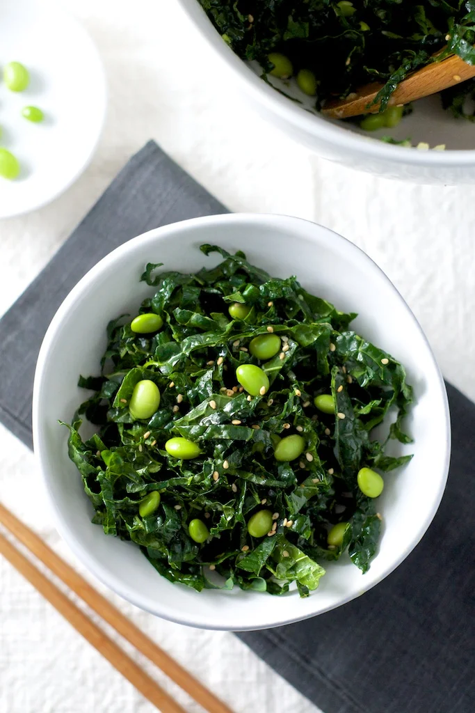 Shredded Kale + Edamame Salad