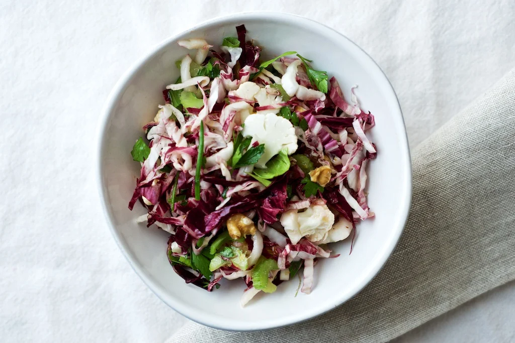 Shaved Cauliflower + Radicchio Salad