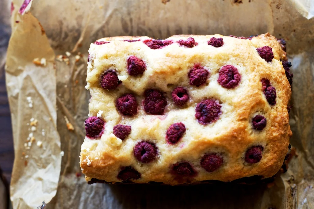 Raspberry Coconut Loaf Cake