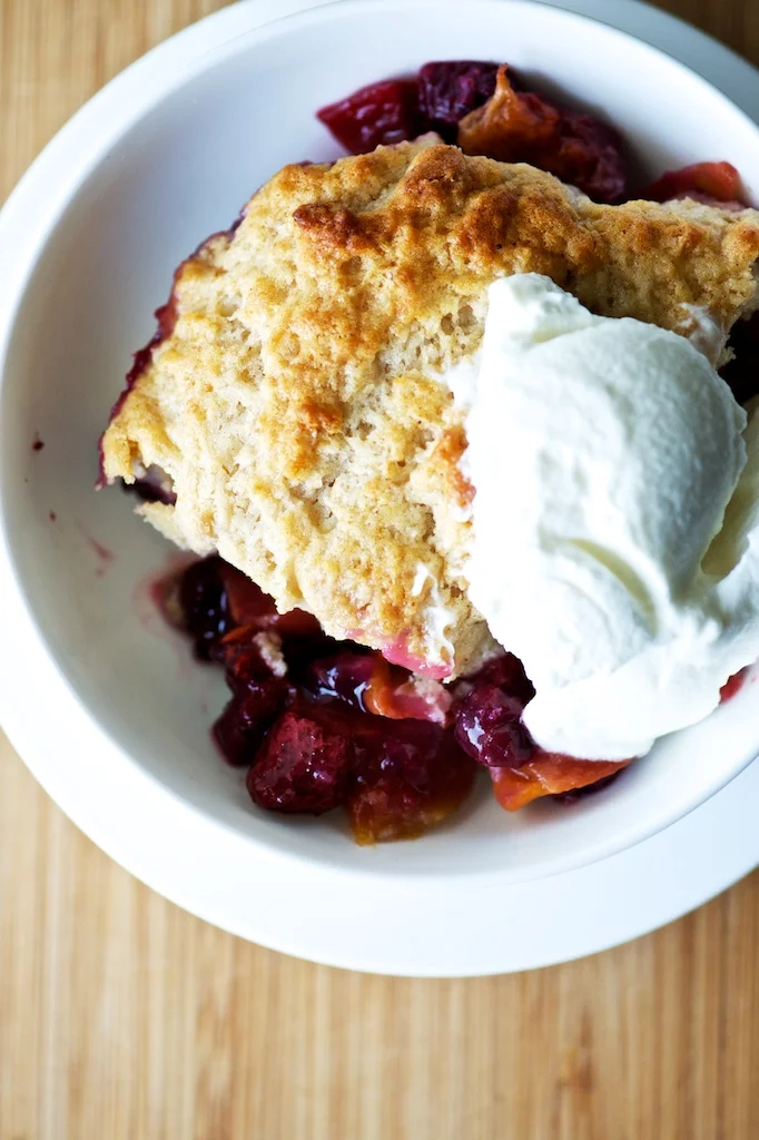 Peach + Berry Cobbler