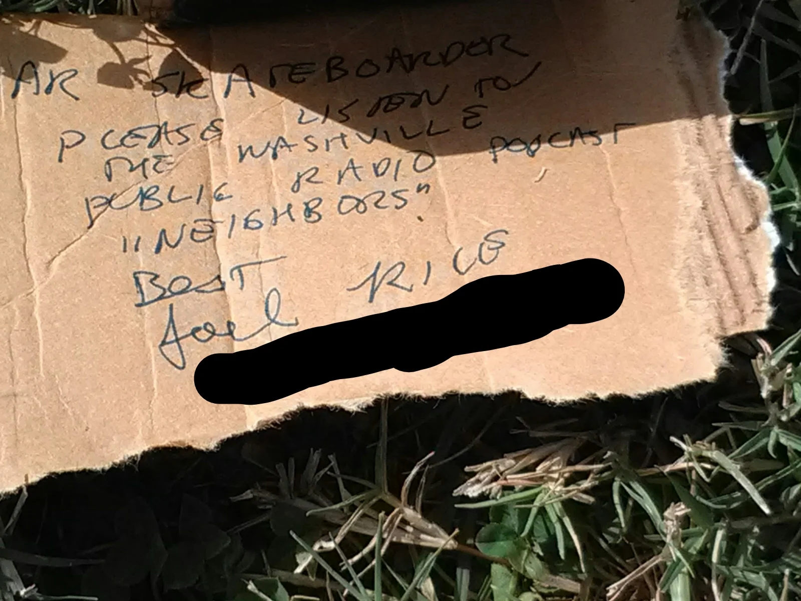 the note from Joel