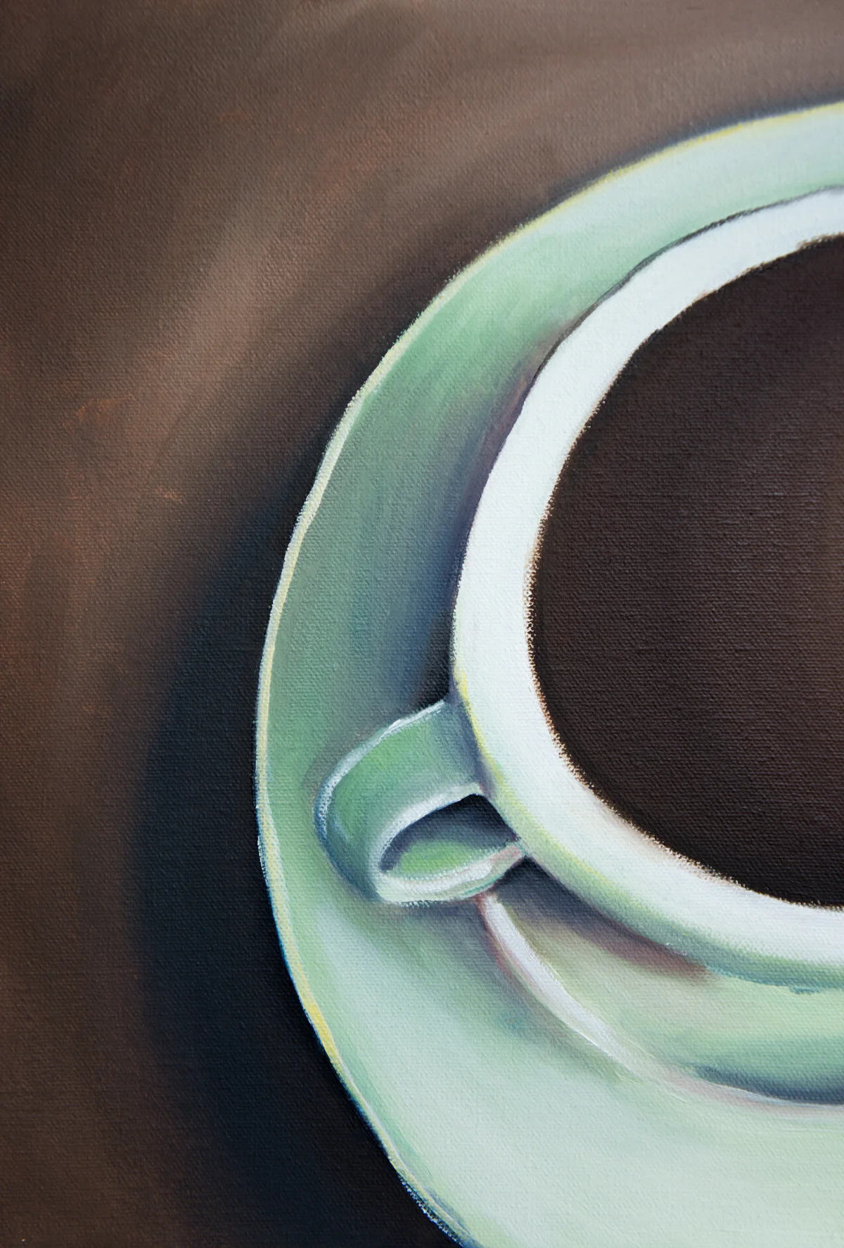 Teal Coffee Cup- 11x14 Original Oil Painting 