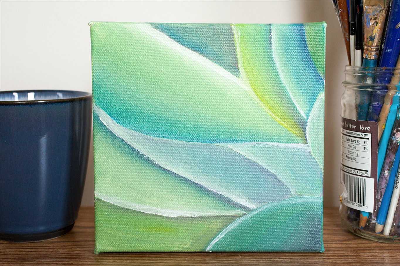 Abstract Leaves 02 Original Oil Painting 5x5