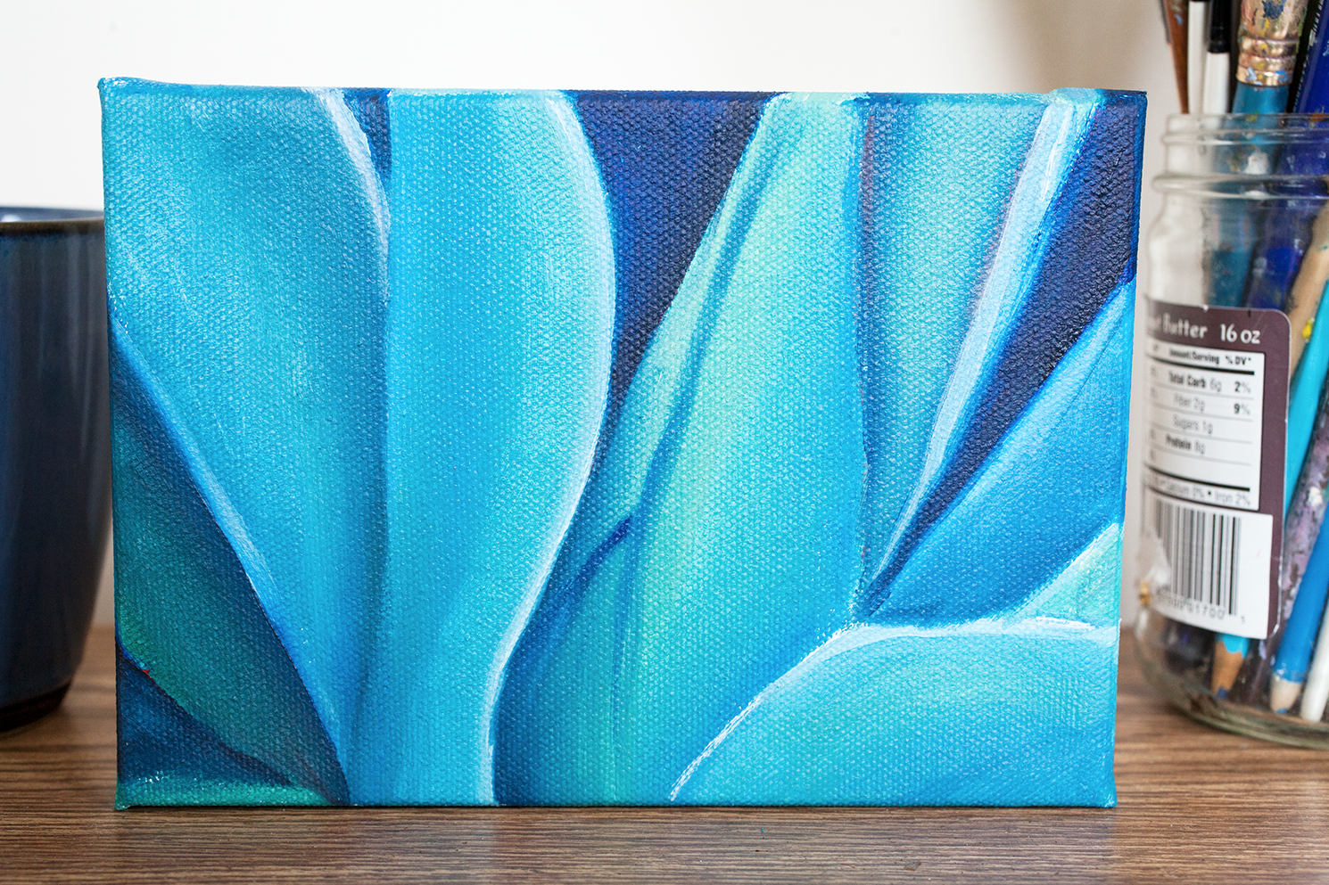 Abstract Leaves 01 Original Oil Painting 5x7