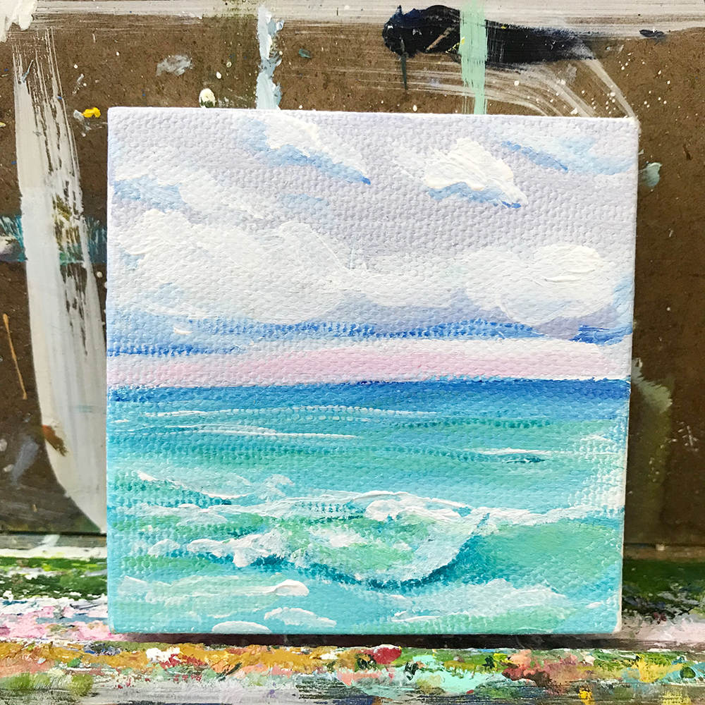 61/100. 3"x3" acrylic on canvas