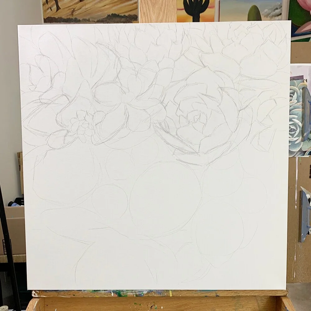 WIP - New Succulent Garden Painting