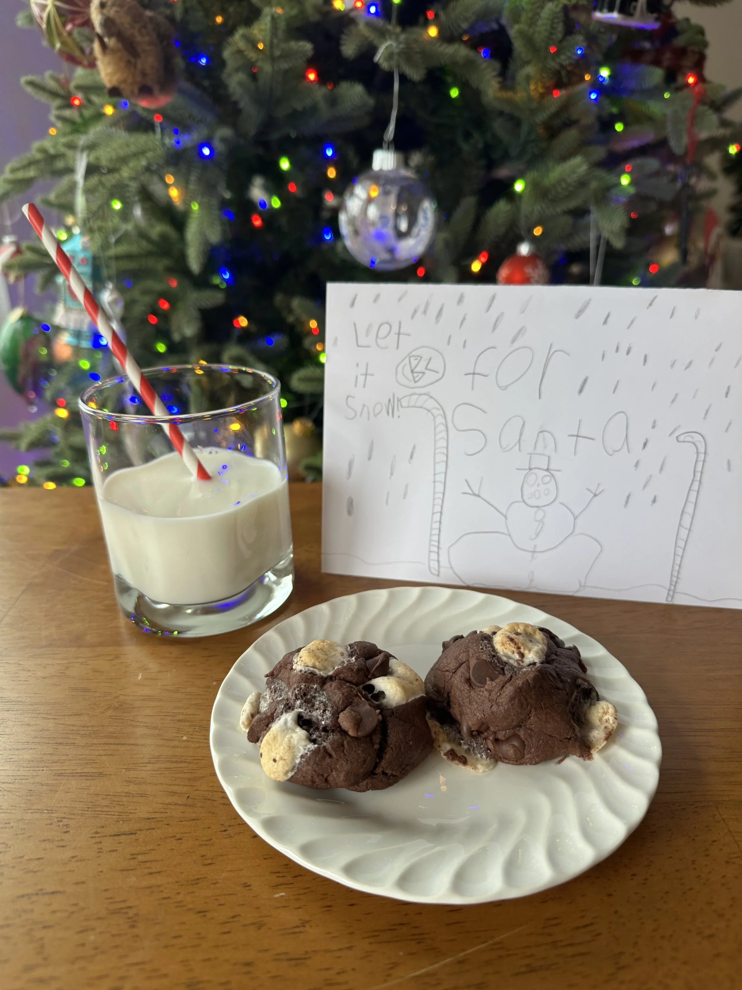 Cookies set out for Santa on Christmas Eve as part of a simple family tradition.