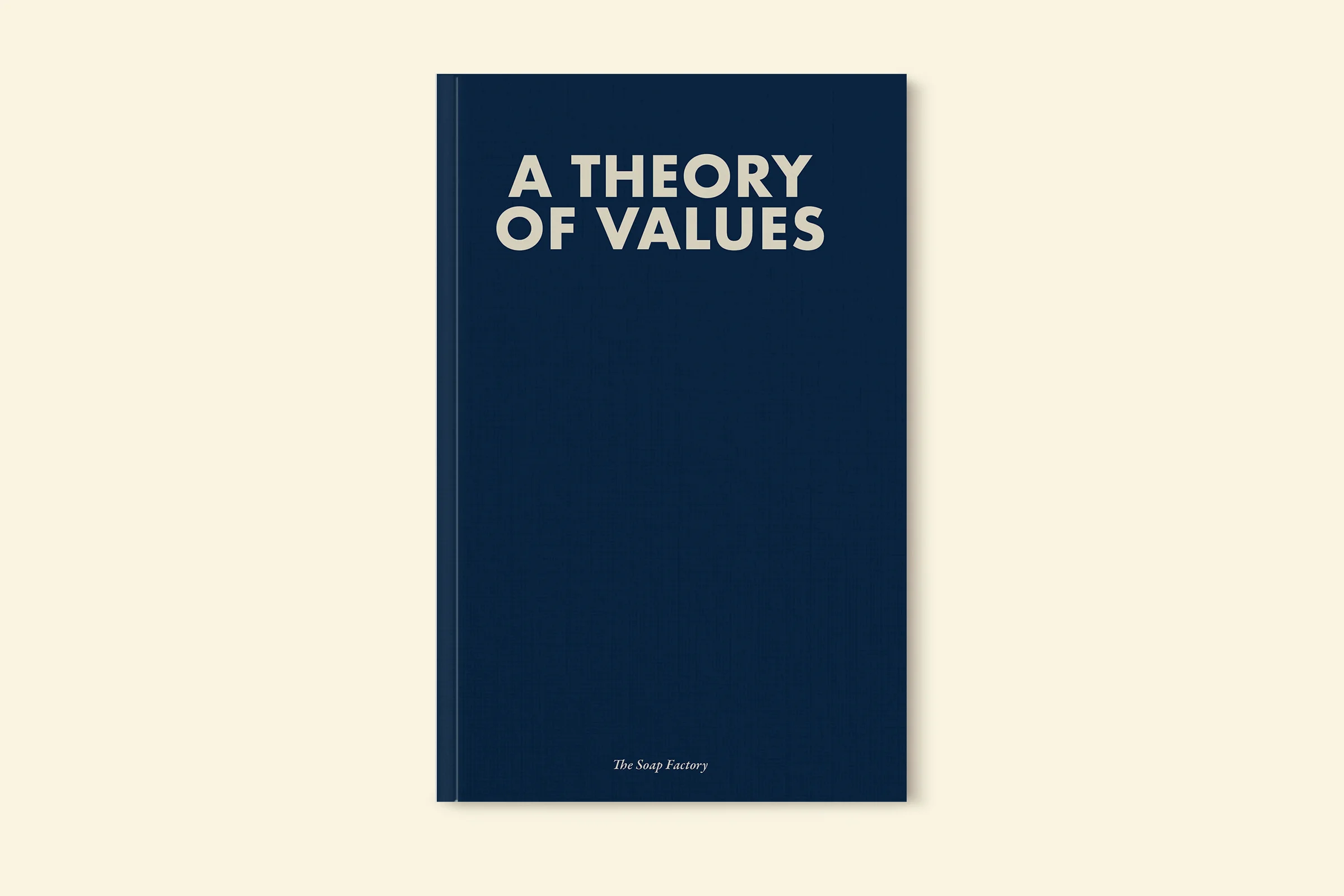 The 3 ideas come together clearly in the cover: the Futura title comes from 1940s and 50s exhibition catalogs but its centered to offset it’s modernist aesthetic and connect it to traditional book typography. The size—5.5” x 8.5”—and the type-only treatment are derived from literary journals.