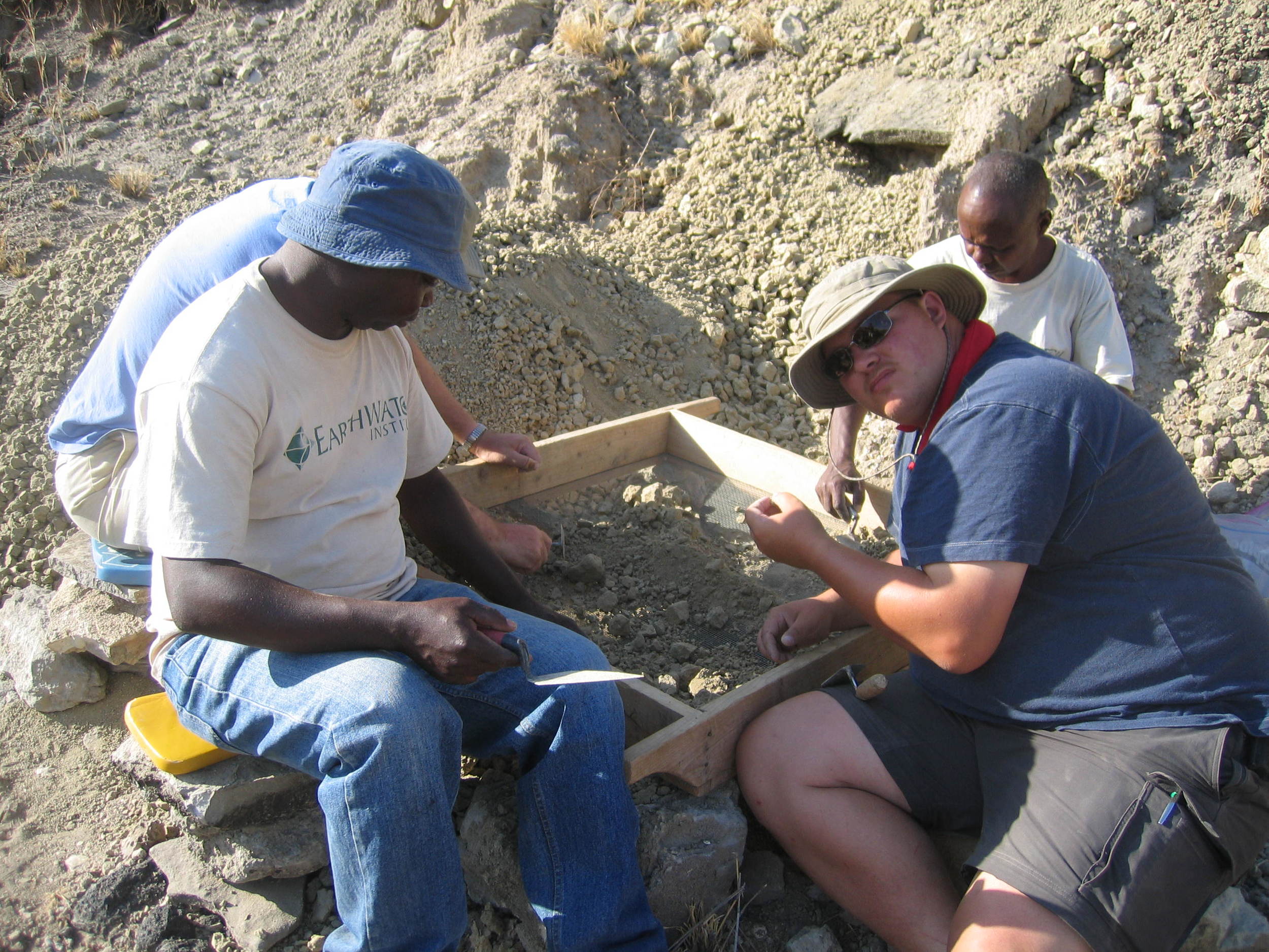 Figure 1. Screening with some help from local volunteers.