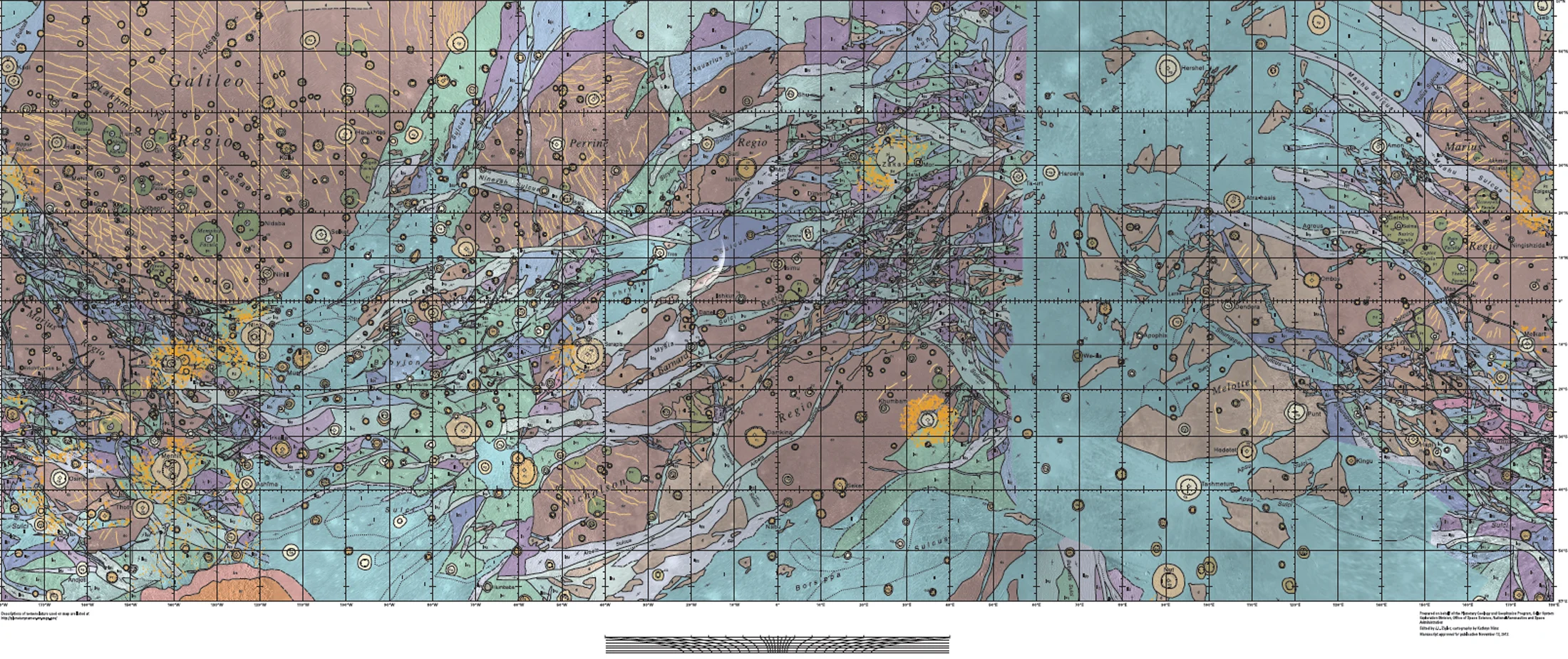 Map of Ganymede - Jupiter's Moon http://knowmore.washingtonpost.com/2014/02/13/this-map-could-will-help-scientists-searching-for-water-on-ganymede/
