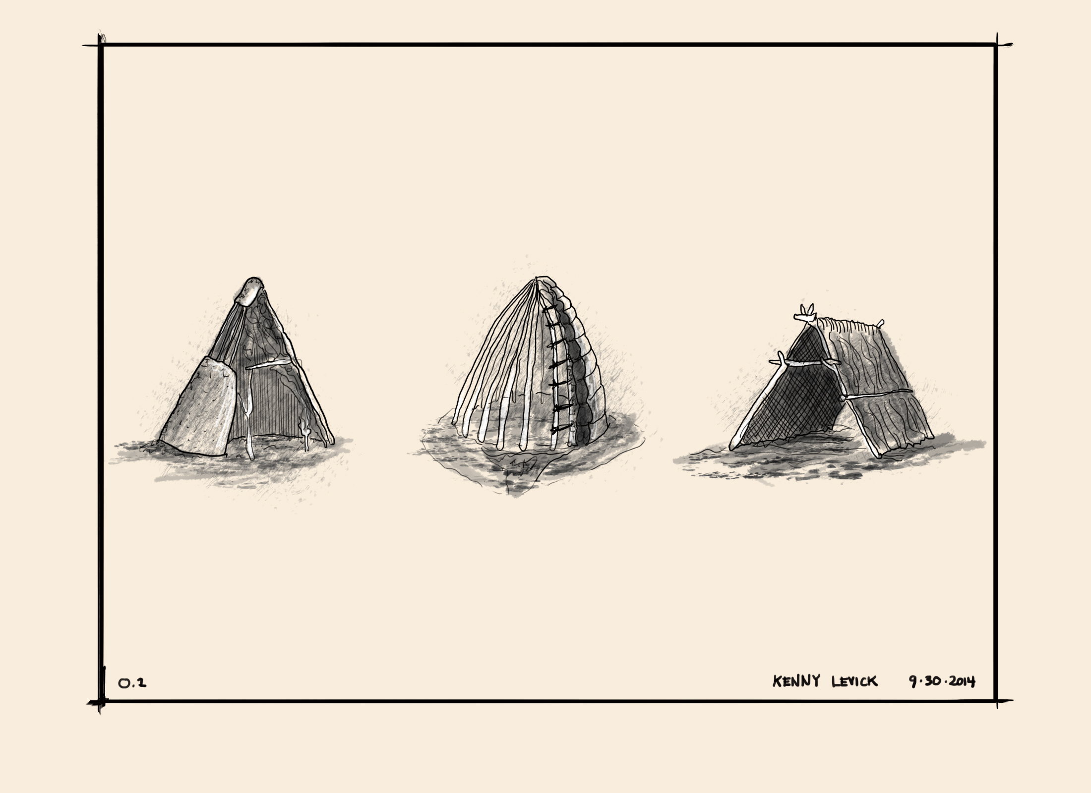 Primitive huts
