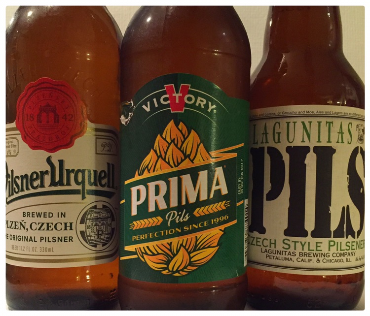Three pilsners - the subject of an imprompt tasting