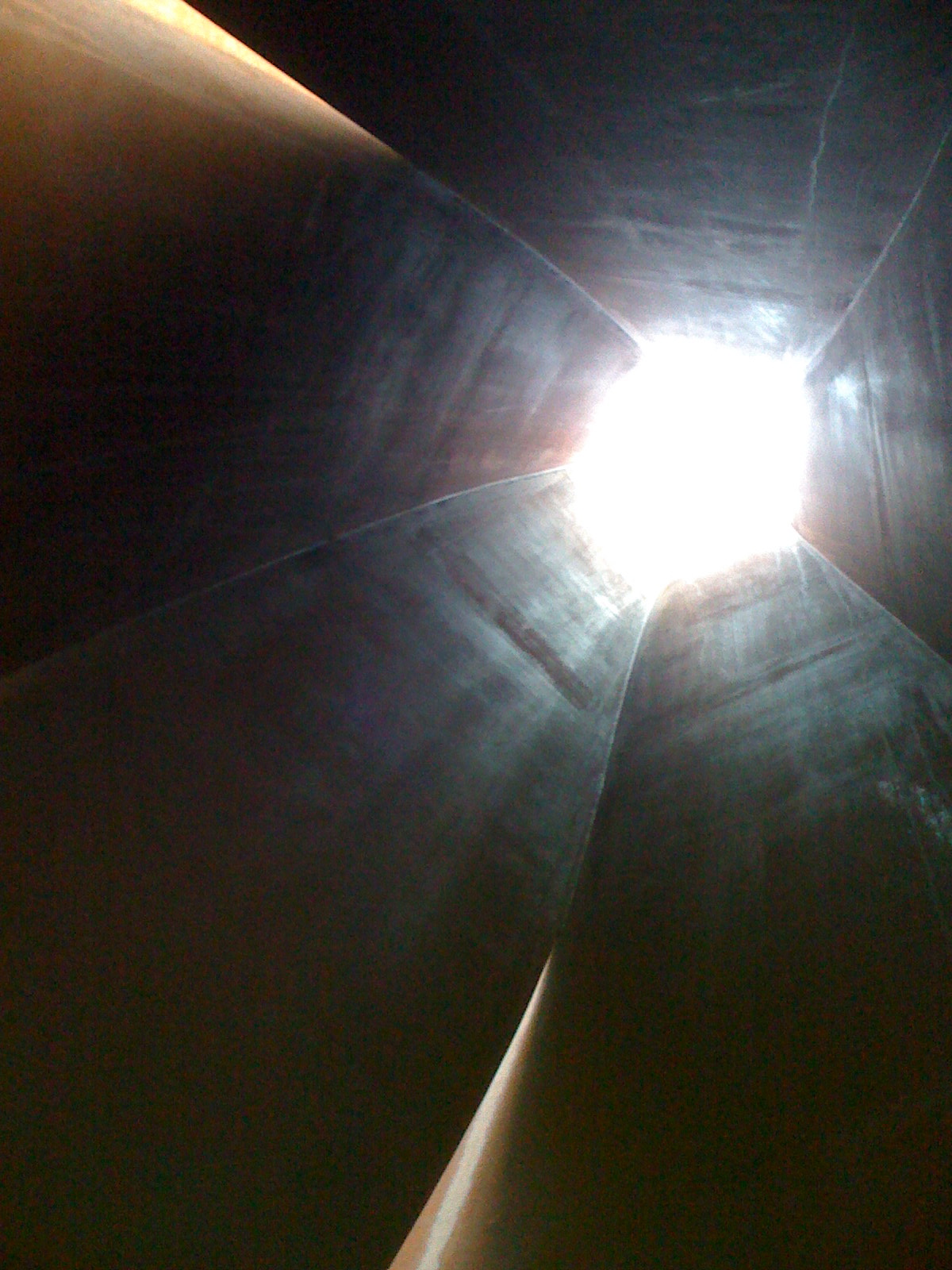 Inside Richard Serra sculpture, "Connector"