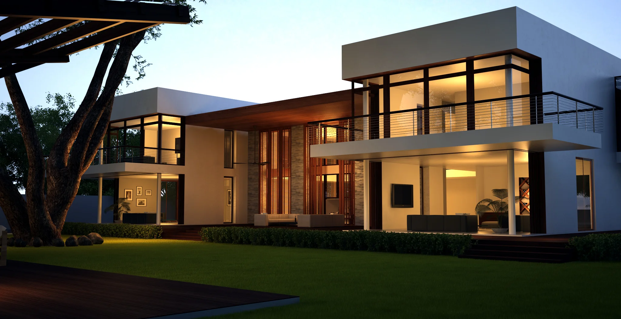 2_BAJAJ RESIDENCE_back side_Night view.JPG