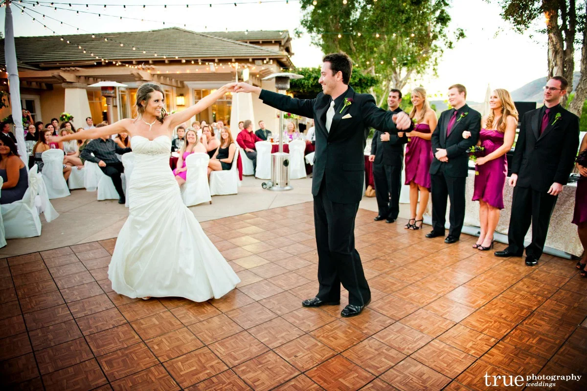 Michelle and George showing off for their first dance. We did the first dance immediately after the grand entrance. 