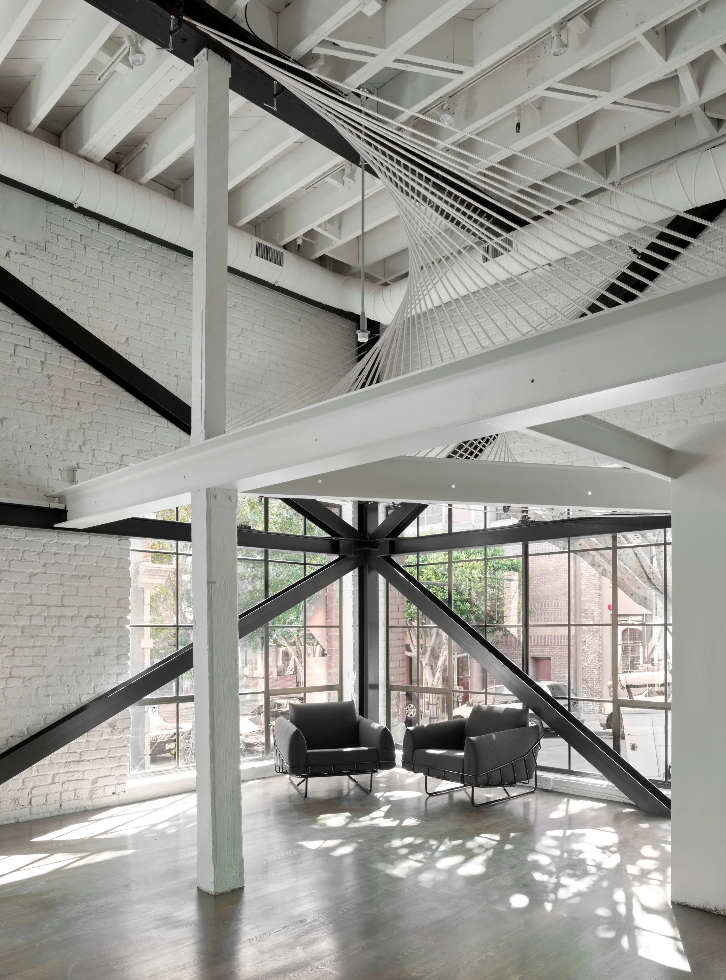 Corporate headquarters Twisted Planes lobby installation and Helix Light lounge installation by Windy Chien http://windychien.com