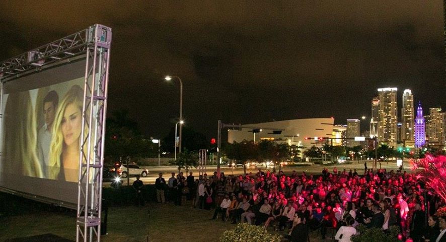  WYNWOOD &nbsp;on the screen with the American Airlines Arena and Miami skyline as the backdrop 