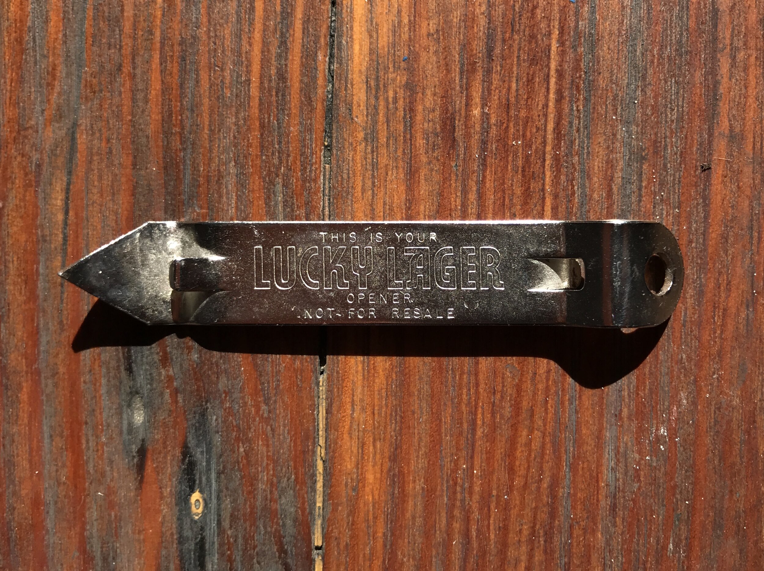 Lucky Lager Beer Metal Vintage Bottle Opener A