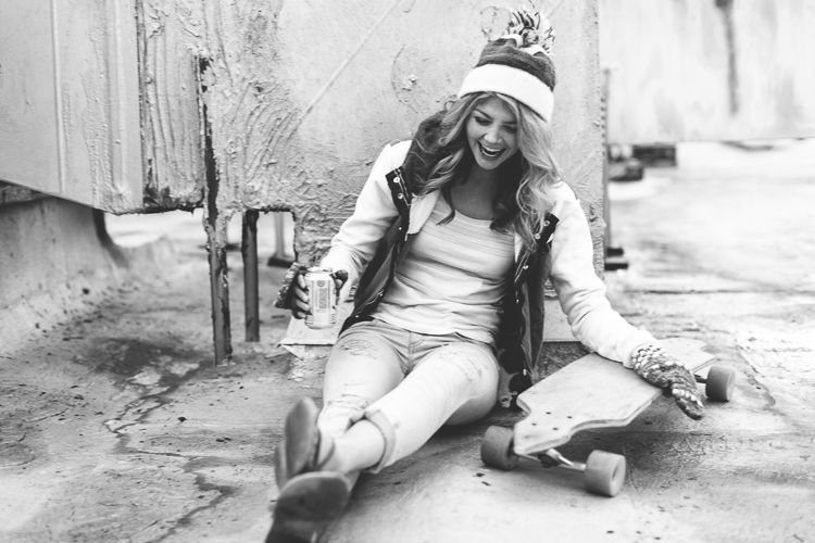 Black and White Winter Street Style Fashion Portrait