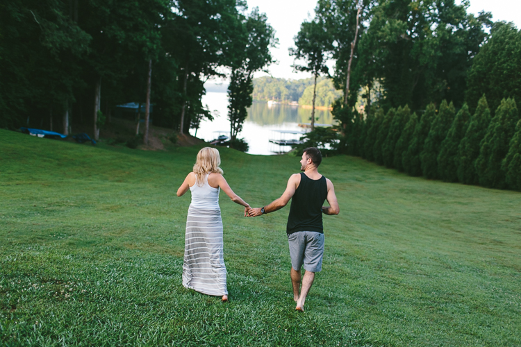 Engaged Couple Walking Holding Hands