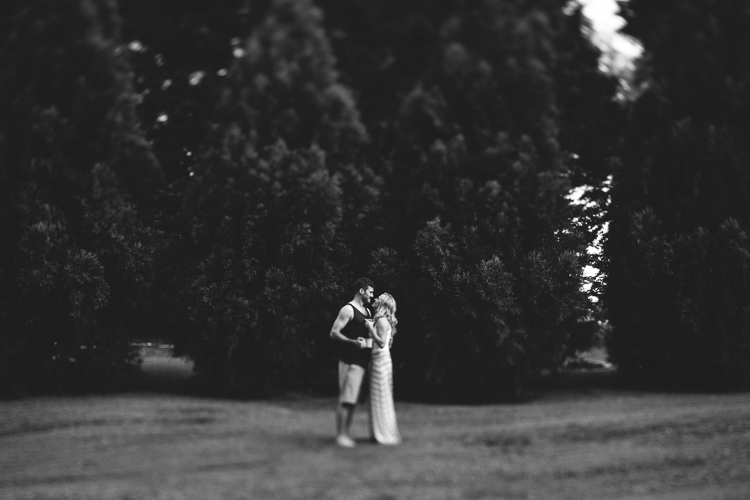 Black and White Shot of Engaged Couple