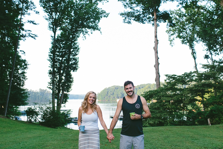 Engaged Couple in their Front Yard