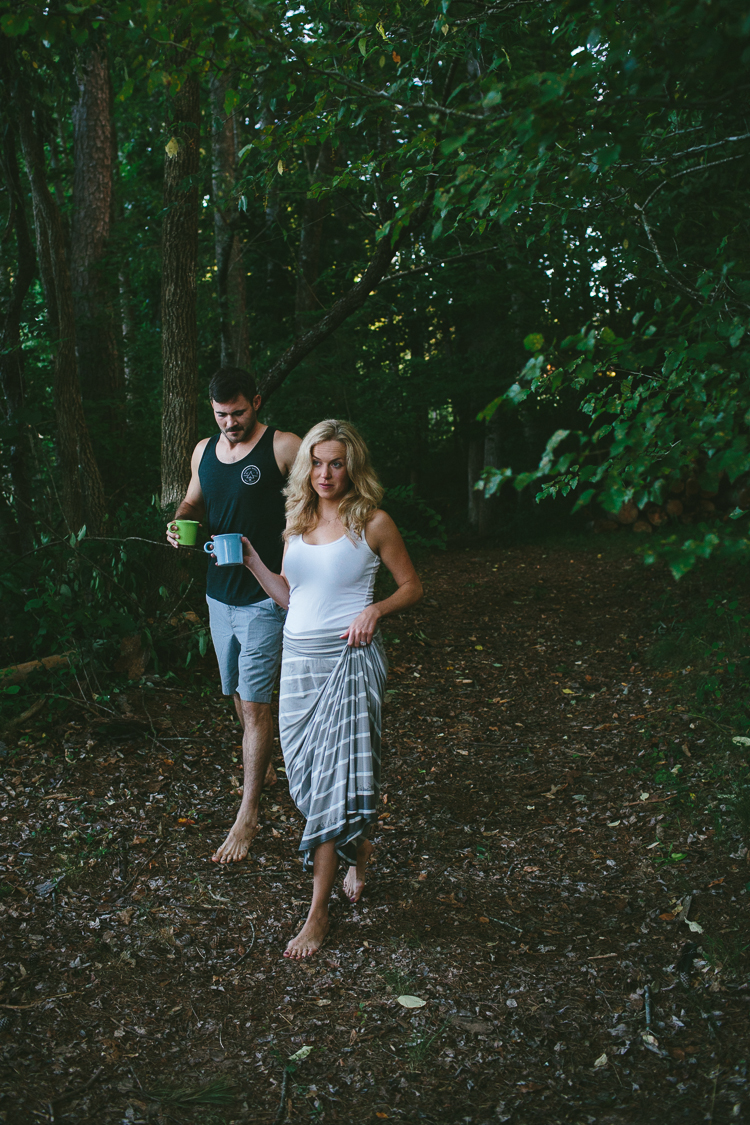 Engaged Couple Walking