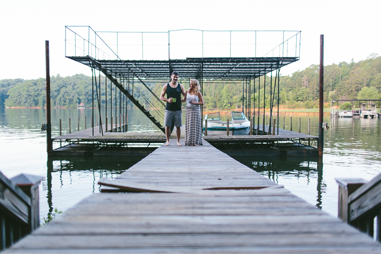 Engaged Couple on Pier