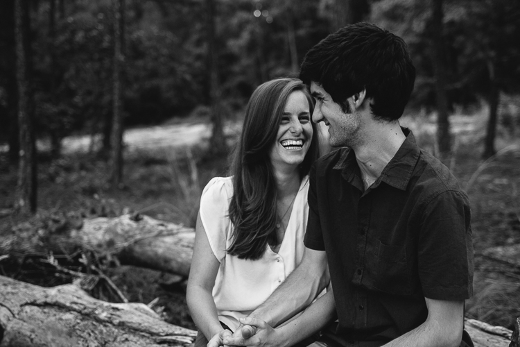 Black and White Shot of Couple on Arabia Mountain